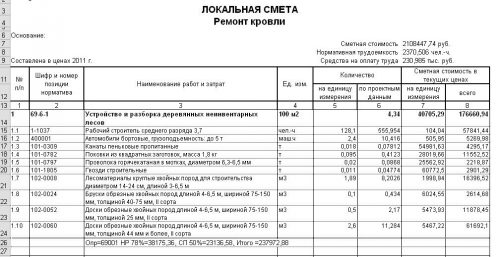 Как правильно составить смету на ремонтные работы образец