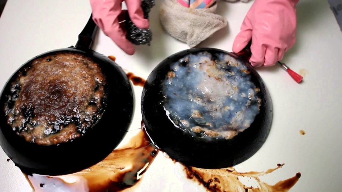 Как очистить сковороду от черного нагара