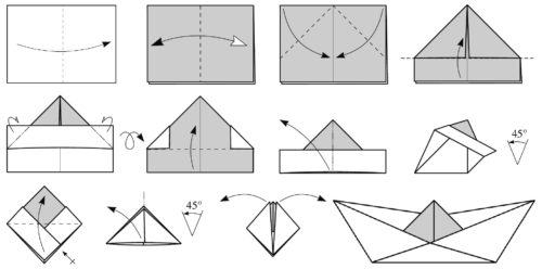 Кораблик из бумаги а4 схема