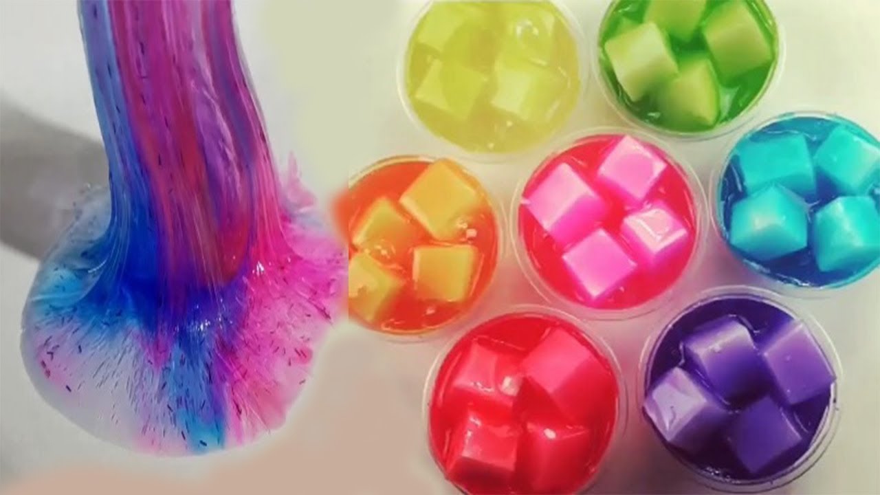 Jelly cubes. Залипательные игрушки. СЛАЙМЫ. Красители для ЛИЗУНОВ. СЛАЙМ Jelly кубиками.